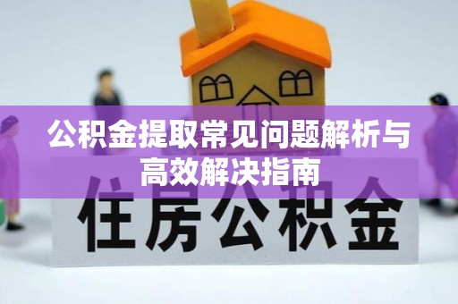 襄阳公积金提取常见问题解析与高效解决指南