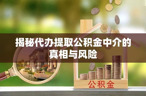 襄阳揭秘代办提取公积金中介的真相与风险