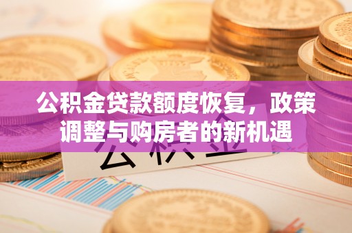 襄阳公积金贷款额度恢复，政策调整与购房者的新机遇